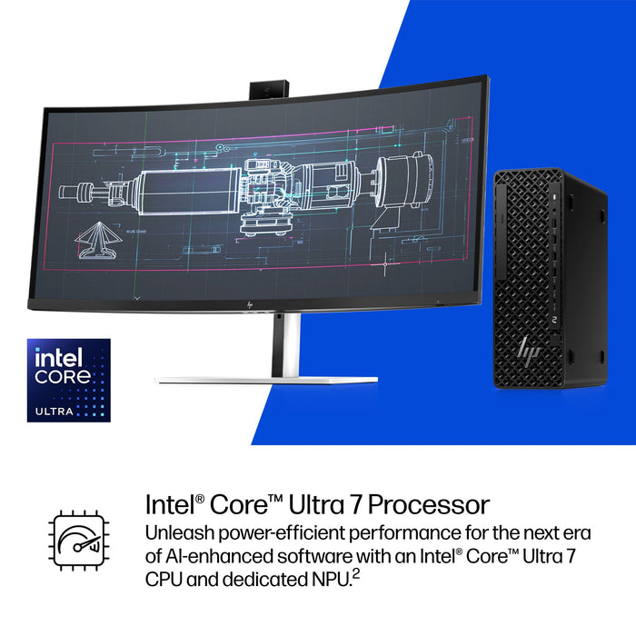 HP Z2 SFF G1i, Intel Core Ultra 7, 265K, 32 GB, DDR5-SDRAM, 1 TB, Windows 11 Pro