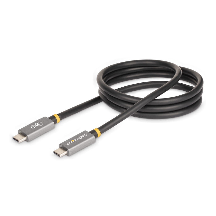 StarTech.com 3ft (1m) USB4 Cable 40Gbps, 100W (5A) Power Delivery, 8K 120Hz / 4K 240Hz DP Alt Mode, USB-IF Certified USB-C Cable - Thunderbolt Compatible, 1 m, USB C, USB C, USB4 Gen 2x2, 40 Gbit/s