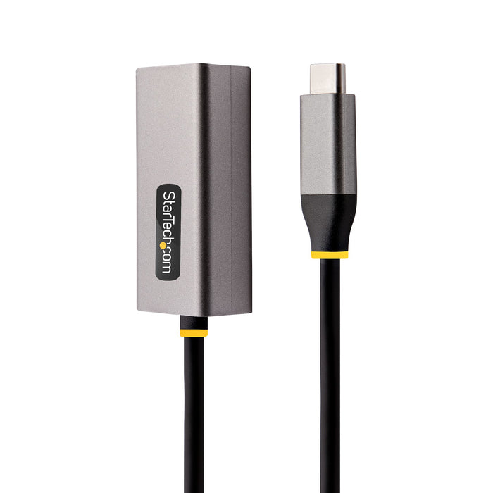 StarTech.com USB-C to Ethernet Adapter, USB 3.0 to Gigabit Ethernet Network Adapter, 10/100/1000 Mbps, USB-C to RJ45 Ethernet Adapter (GbE), 12in Attached Cable, Driverless Install, Wired, USB Type-C, Ethernet, 5000 Mbit/s, Black, Grey