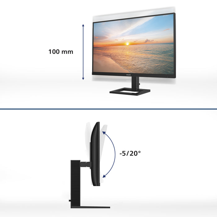 Philips 1000 series 24E1N1300AE/00, 60.5 cm (23.8"), 1920 x 1080 pixels, Full HD, LCD, 4 ms, Black
