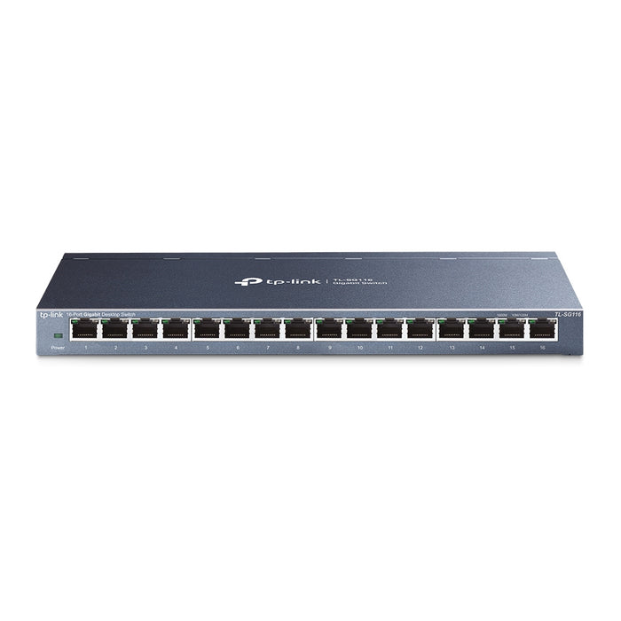 TP-Link TL-SG116, Unmanaged, Gigabit Ethernet (10/100/1000), Full duplex, Wall mountable