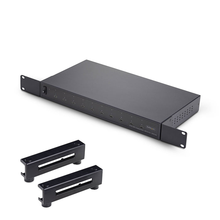 StarTech.com 10-Port USB-C Charging Hub, 60W Per Port, 350W Total Power, Multiport Charger Block / Station, TAA Compliant, Indoor, AC, 20 V, Black