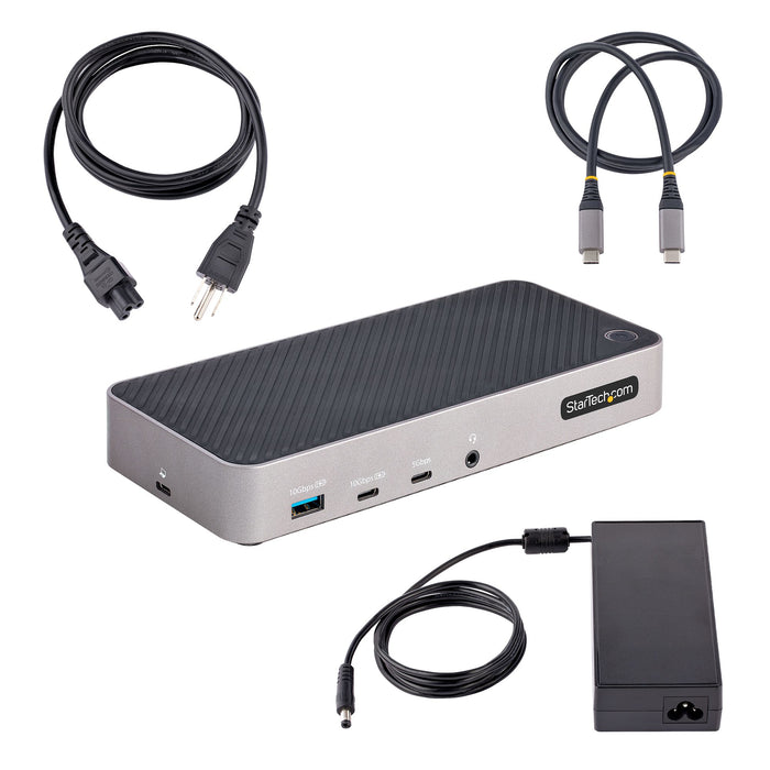 StarTech USB-C Triple Monitor Docking Station for MacBook Pro / Air M1 M2 M3 M4 M5 & Windows, Universal 4K HDMI DP Dock, Thunderbolt Compatible, 100W Laptop Charging