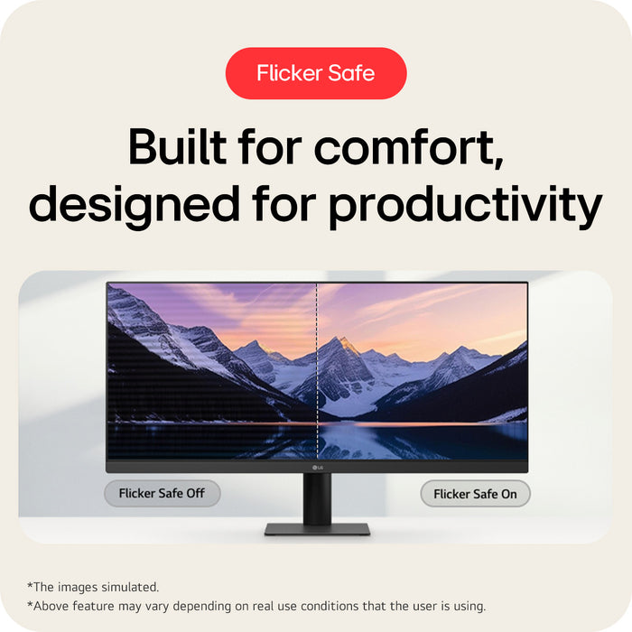 LG UltraWide U5 Monitor (29U511A) - 29-inch 21:9 UltraWide™ WFHD (2560x1080) IPS Display, sRGB 99%, HDR10, 100Hz Refresh Rate, Eye-Care Features, Clutter-free Design, Height Adjustable, 73.7 cm (29"), 2560 x 1080 pixels, WFHD, LCD, 5 ms, Black