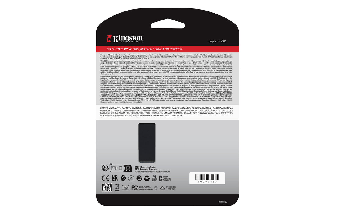 Kingston Technology A400, 480 GB, 2.5", 500 MB/s, 6 Gbit/s