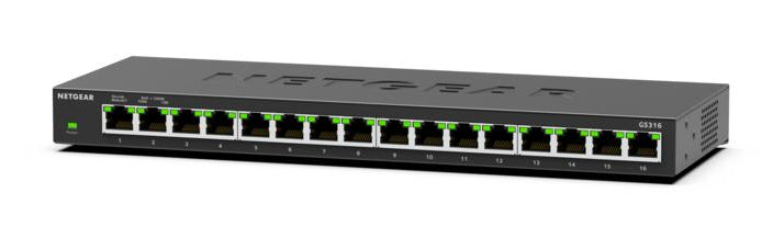 NETGEAR GS316, Unmanaged, L2, Gigabit Ethernet (10/100/1000), Wall mountable