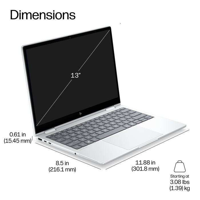 HP EB8FLG2I13AI U7 356H 1332GB/1TLTE, Intel Core Ultra 7, 33.8 cm (13.3"), 1920 x 1200 pixels, 32 GB, 1 TB, Windows 11 Pro