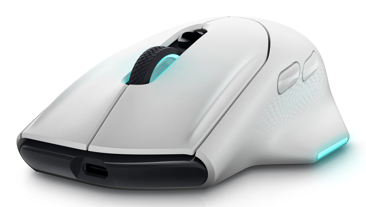 Alienware AW620M, Right-hand, Optical, RF Wireless + USB Type-C, 26000 DPI, White