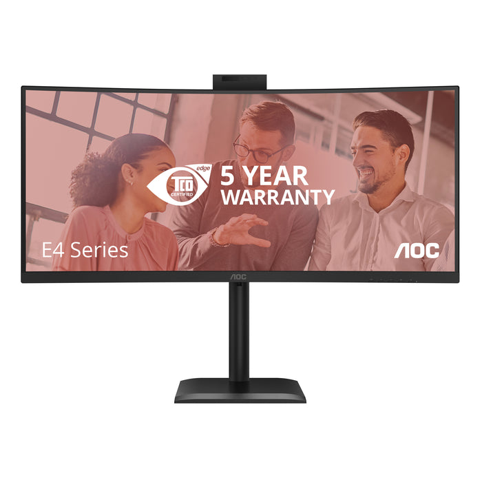 AOC E4 CU34E4CW, 86.4 cm (34"), 3440 x 1440 pixels, UltraWide Quad HD, LED, 4 ms, Black