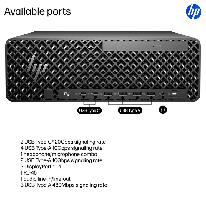 HP Z2 G1i, Intel Core Ultra 7, 265, 32 GB, DDR5-SDRAM, 1 TB, Windows 11 Pro