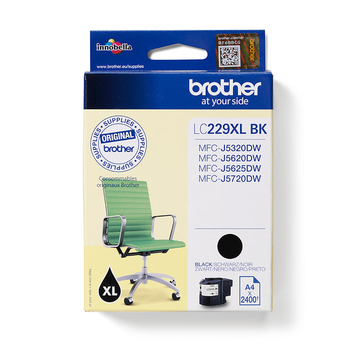 Brother LC229XLBK, Black, Pigment-based ink, 1 pc(s), 2400 pages, Single pack