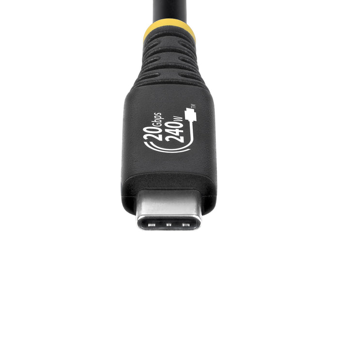 StarTech.com 2m (6ft) USB4 Cable, 20Gbps, USB-IF Certified USB-C Cable, 240W PD EPR, 4K 120Hz DP 2.1, TPE Jacket, Black USB-C Cord, 2 m, USB C, USB C, USB4 Gen 2x2, 20 Gbit/s, Black