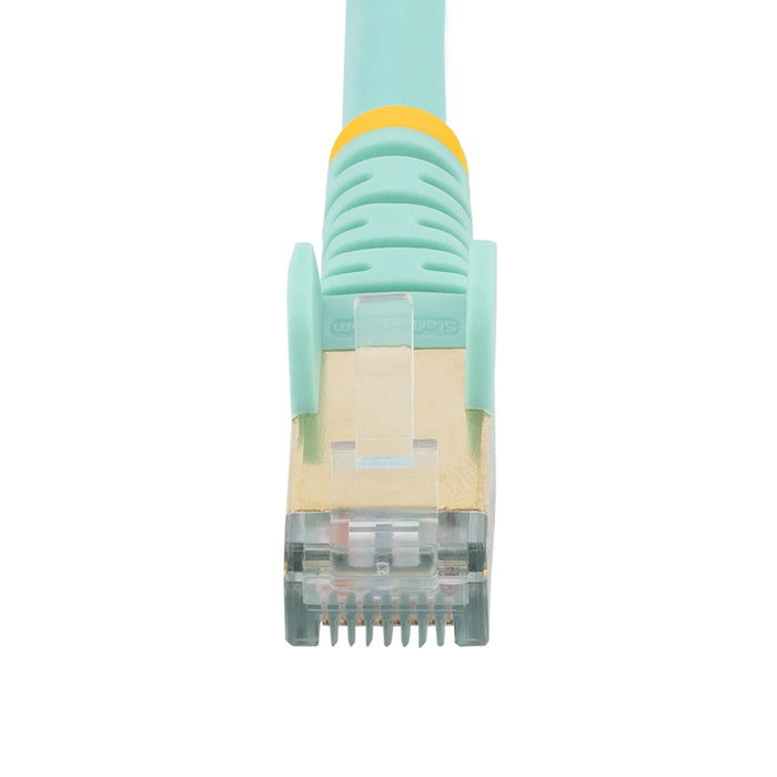 StarTech.com 2m CAT6a Ethernet Cable - 10 Gigabit Shielded Snagless RJ45 100W PoE Patch Cord - 10GbE STP Network Cable w/Strain Relief - Aqua Individually Tested/Wiring is UL Certified/TIA, 2 m, Cat6a, U/FTP (STP), RJ-45, RJ-45, Turquoise