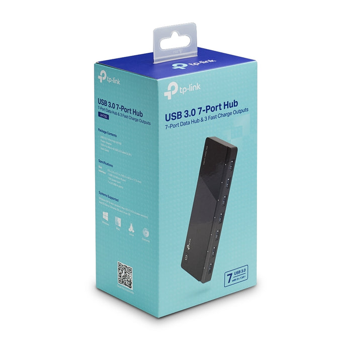 TP-Link UH700, USB 3.2 Gen 1 (3.1 Gen 1) Micro-B, USB 3.2 Gen 1 (3.1 Gen 1) Type-A, 5000 Mbit/s, Black, 1 m, USB