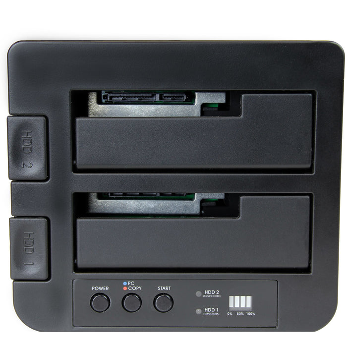 StarTech.com Standalone Hard Drive Duplicator, Dual Bay HDD/SSD Cloner/Copier, USB 3.1 (10Gbps) to SATA III HDD/SSD Docking Station, Hard Disk Duplicator Dock, Hard Drive Cloner, HDD duplicator, 2 copies, USB 3.1, Black, Plastic, USB Type-B