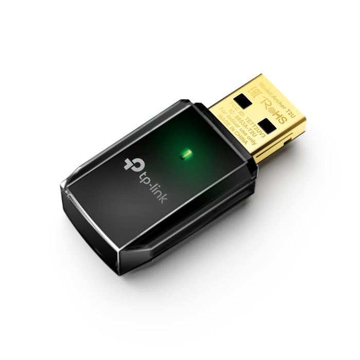 TP-Link Archer T2U, Wireless, USB, WLAN, Wi-Fi 5 (802.11ac), 600 Mbit/s, Black