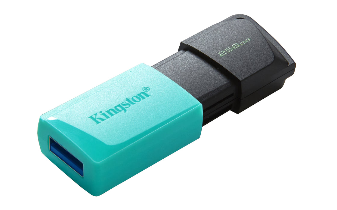 Kingston Technology DataTraveler 256GB USB3.2 Gen1 Exodia M (Black + Teal), 256 GB, USB Type-A, 3.2 Gen 1 (3.1 Gen 1), Slide, 10 g, Black, Turquoise