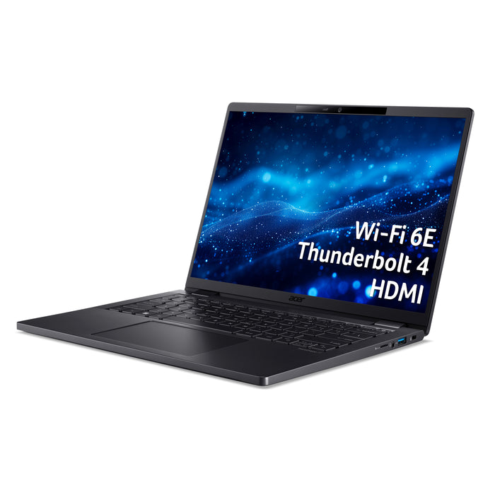 Acer TravelMate P6 TMP614-53, 14" WUXGA IPS SlimBezel, Intel Core i7-1355U, 16 GB LPDDR5, 512GB PCIe NVMe SED SSD, 3 Years Carry in, Windows 11 Pro, Intel® Core™ i7, 35.6 cm (14"), 1920 x 1200 pixels, 16 GB, 512 GB, Windows 11 Pro