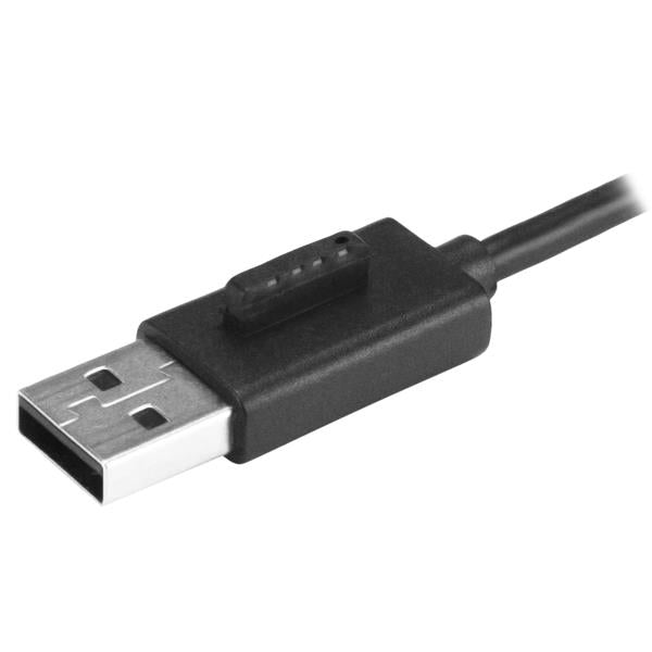 StarTech.com 4-Port Portable USB 2.0 Hub with Built-in Cable, USB 2.0, USB 2.0, 480 Mbit/s, Black, Silver, Plastic, China