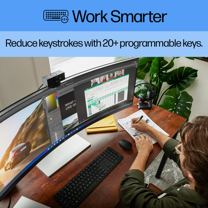 HP 650 Wireless Keyboard and Mouse Combo, Full-size (100%), Wireless, RF Wireless, Membrane, Black, Mouse included
