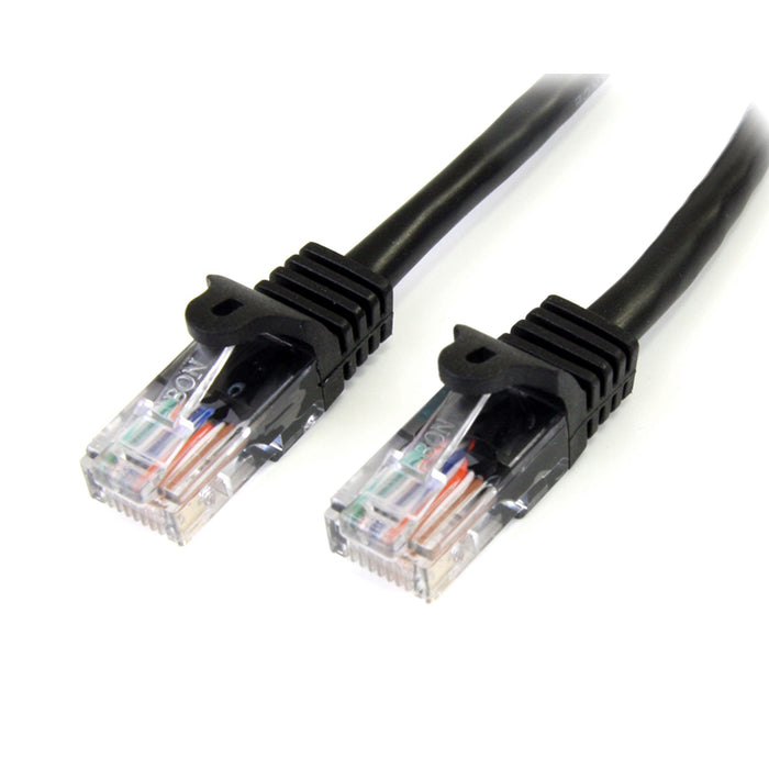 StarTech.com Cat5e Patch Cable with Snagless RJ45 Connectors - 2m, Black, 2 m, Cat5e, U/UTP (UTP), RJ-45, RJ-45, Black