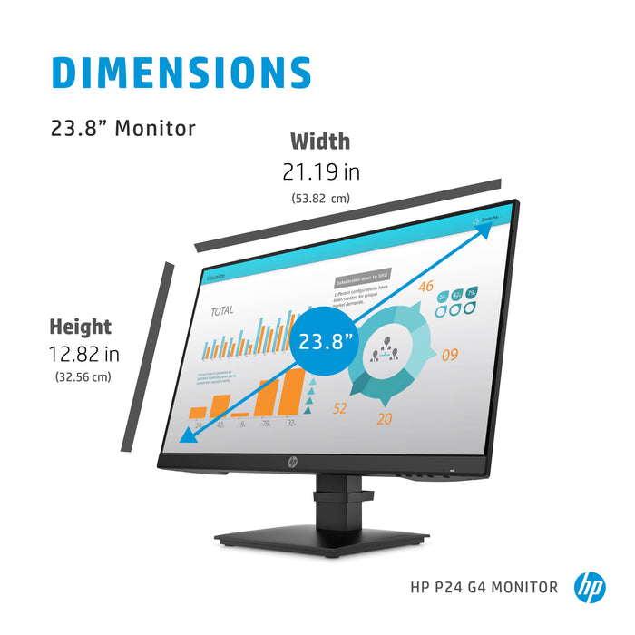 HP P-Series P24 G4, 60.5 cm (23.8"), 1920 x 1080 pixels, Full HD, 14 ms