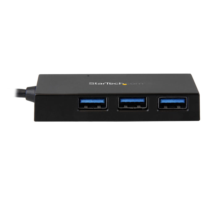 StarTech.com 4-Port USB-C Hub - USB-C to 1x USB-C and 3x USB-A - USB 3.0 Hub - 5Gbps - TAA, USB 3.2 Gen 1 (3.1 Gen 1) Type-C, USB 3.2 Gen 1 (3.1 Gen 1) Type-A, 5000 Mbit/s, Black, Plastic, CE, FCC, RoHS