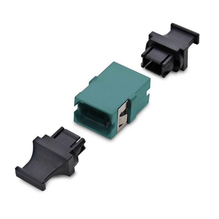 StarTech.com MPO/MTP Coupler, Single Mode/Multimode Fiber Adapter, Key Up-Key Down, Fiber Optic MPO/MTP Coupler - Aqua, MPO/MTP, Aqua colour, Black, Multi-mode, OM3/OM4, Trade Agreements Act (TAA), CE, 17.2 mm
