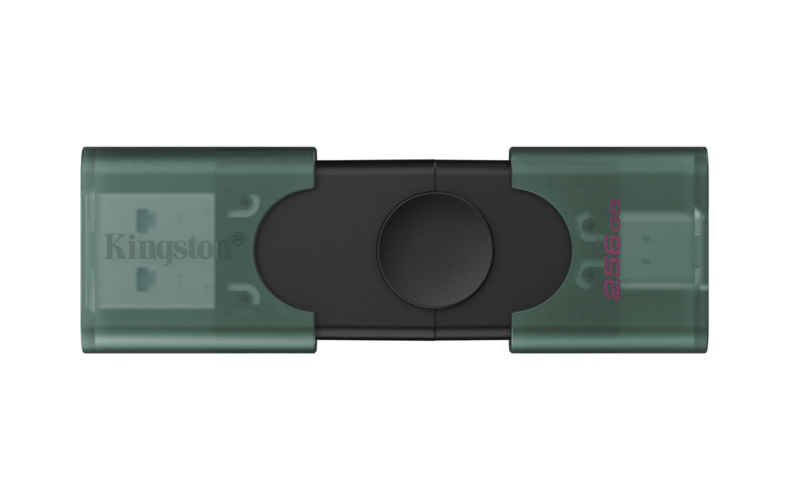 Kingston Technology DataTraveler 256GB USB-A + USB-C 3.2 Gen 1 DuoG2, 256 GB, USB Type-A / USB Type-C, 3.2 Gen 1 (3.1 Gen 1), Other, 10 g, Black, Green