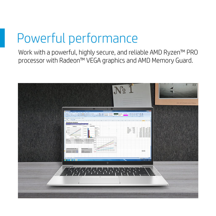 HP EliteBook 845 G7, AMD Ryzen™ 7 PRO, 1.7 GHz, 35.6 cm (14"), 1920 x 1080 pixels, 16 GB, 512 GB