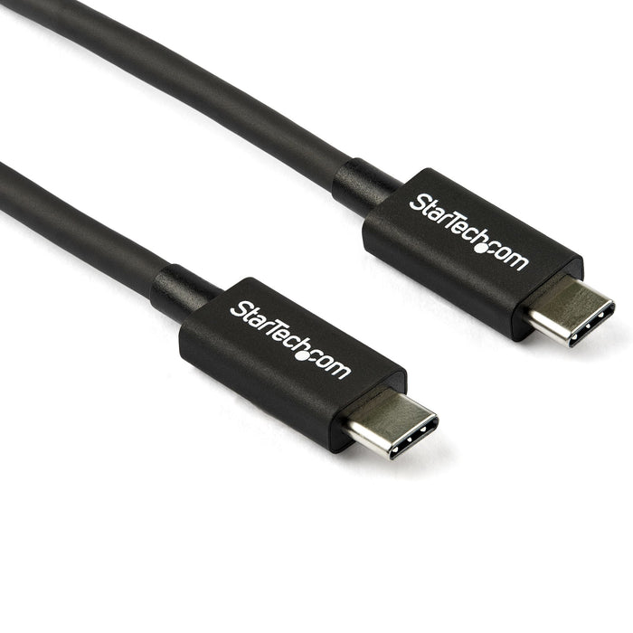 StarTech.com 2.6ft (80cm) Thunderbolt 3 Cable, 40Gbps, 100W PD, 4K/5K, Thunderbolt Certified, Compatible with Thunderbolt 4/USB 3.2/DisplayPort, Male, Male, 0.8 m, 40 Gbit/s, Black, Nickel