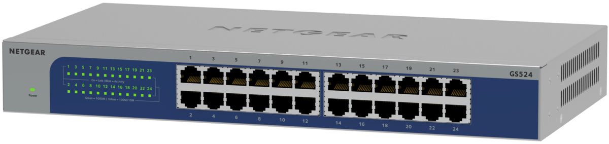 NETGEAR GS524-300EUS, Unmanaged, Gigabit Ethernet (10/100/1000), Full duplex