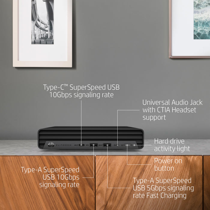 HP EliteDesk 800 G6, 2.3 GHz, Intel® Core™ i5, 8 GB, 256 GB, DVD±RW, Windows 11 Pro