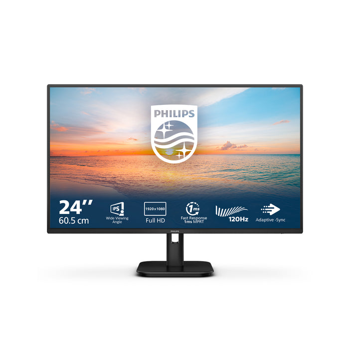 Philips 1000 series 24E1N1100A/00, 60.5 cm (23.8"), 1920 x 1080 pixels, Full HD, LCD, 4 ms, Black