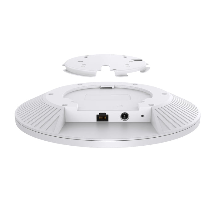 TP-Link Omada BE9300 Ceiling Mount Tri-Band Wi-Fi 7 Access Point, 2.4 GHz, 5 GHz, 6 GHz, 9300 Mbit/s, SNMP, SNMPv2, SNMPv3, WPA-Enterprise, WPA-Personal, WPA2-Enterprise, WPA2-Personal, WPA3-Enterprise, 10,100,1000,10000 Mbit/s