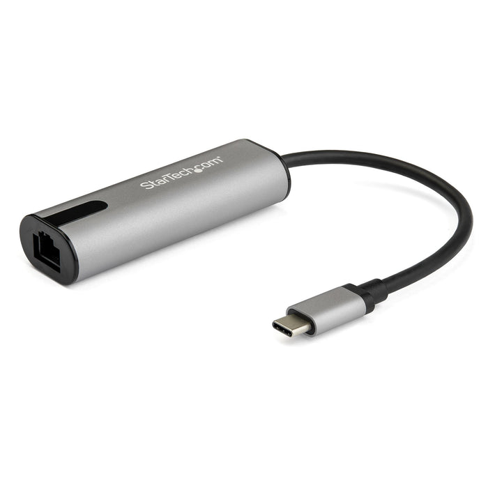 StarTech.com 2.5GbE USB C to Ethernet Adapter NBASE-T NIC - USB 3.0 Type C 2.5/1 Gigabit/100 Mbps Multi Speed Network/ USB 3.1 Laptop to RJ45/LAN Thunderbolt 3 Compatible/MacBook Pro Surface, Wired, USB Type-C, Ethernet, 5000 Mbit/s, Black, Grey