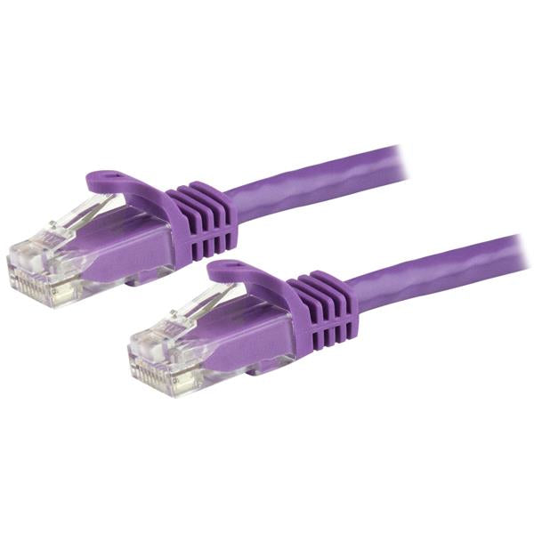 StarTech.com 1.5m CAT6 Ethernet Cable - Purple CAT 6 Gigabit Ethernet Wire -250MHz 100W PoE RJ45 UTP Network/Patch Cord Snagless w/Strain Relief Individually Tested, 1.5 m, Cat6, U/UTP (UTP), RJ-45, RJ-45, Purple