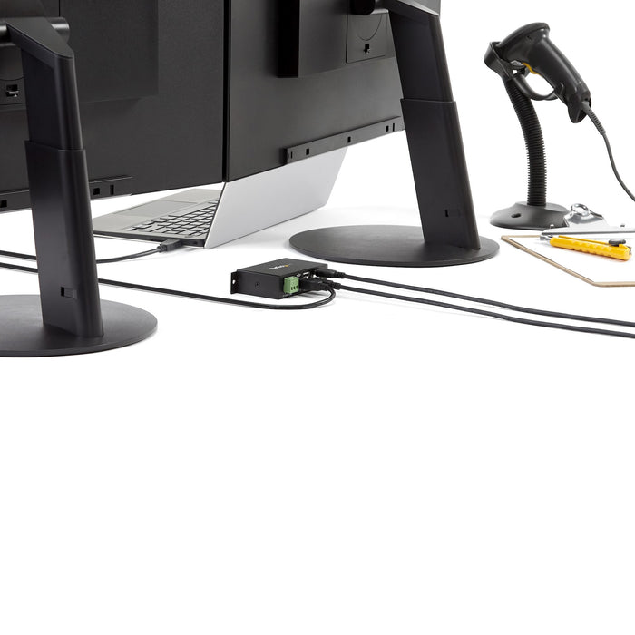 StarTech.com 4-Port USB 2.0 Hub - Metal Industrial USB-A Hub - Din Rail, Wall or Desk Mountable USB Data Hub - TAA Compliant USB Expander Hub, USB 2.0 Type-B, USB 2.0, 480 Mbit/s, Black, Steel, Power