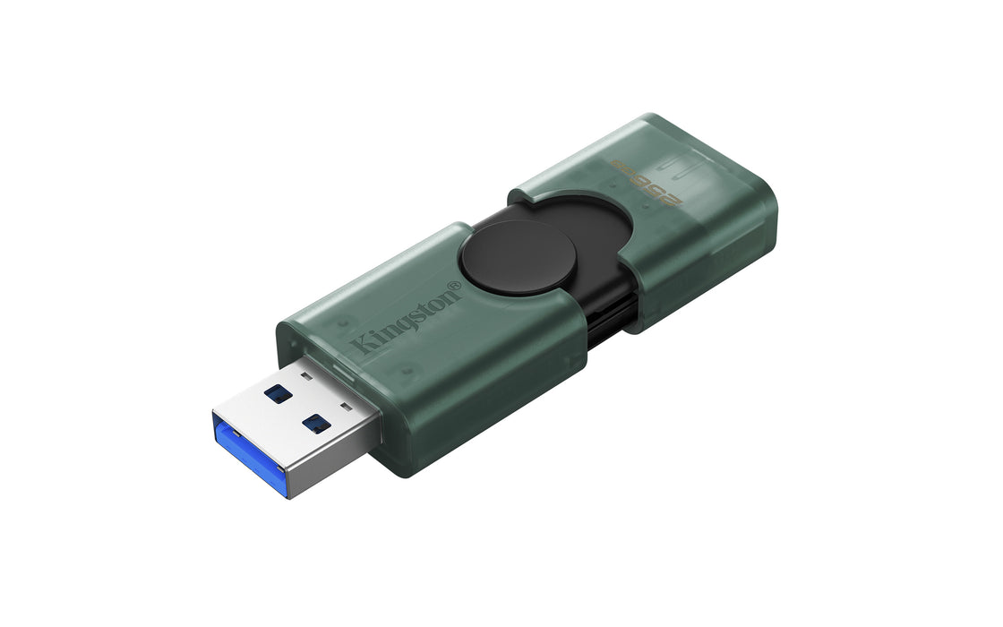 Kingston Technology DataTraveler 256GB USB-A + USB-C 3.2 Gen 1 DuoG2, 256 GB, USB Type-A / USB Type-C, 3.2 Gen 1 (3.1 Gen 1), Other, 10 g, Black, Green