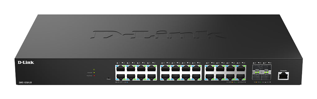 D-Link 28-Port 2.5G Multi-Gigabit Smart Managed Switch with 4 x 10G SFP+ Ports, Managed, L2+, 2.5G Ethernet (100/1000/2500), Rack mounting