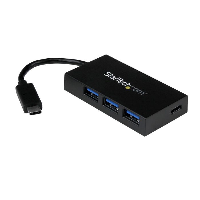 StarTech.com 4-Port USB-C Hub - USB-C to 1x USB-C and 3x USB-A - USB 3.0 Hub - 5Gbps - TAA, USB 3.2 Gen 1 (3.1 Gen 1) Type-C, USB 3.2 Gen 1 (3.1 Gen 1) Type-A, 5000 Mbit/s, Black, Plastic, CE, FCC, RoHS