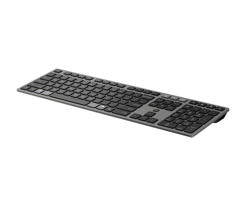 HP 725 Multi-Device Rechargeable Wireless Keyboard, Full-size (100%), Wireless, RF Wireless + Bluetooth, Black