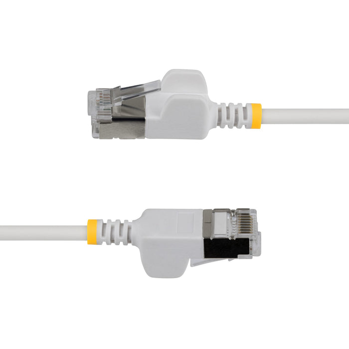 StarTech.com 2m White Ultra Slim Cat6A Ethernet Cable, Snagless, FTP, Pure Bare Copper Wire, 34AWG Slim RJ45 Network Patch Cord, Individually Tested, 2 m, Cat6a, U/FTP (STP), RJ-45, RJ-45, White
