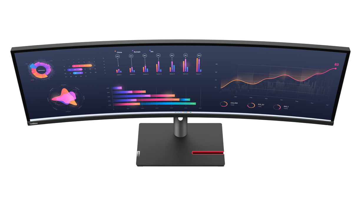 Lenovo ThinkVision P49w-30, 124.5 cm (49"), 5120 x 1440 pixels, DQHD, LED, 6 ms, Black