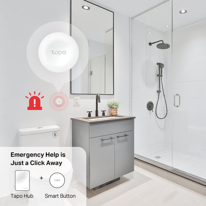 TP-Link Tapo Smart Button, Wireless, White, Wall, 868, 922 MHz, Indoor, Android, iOS