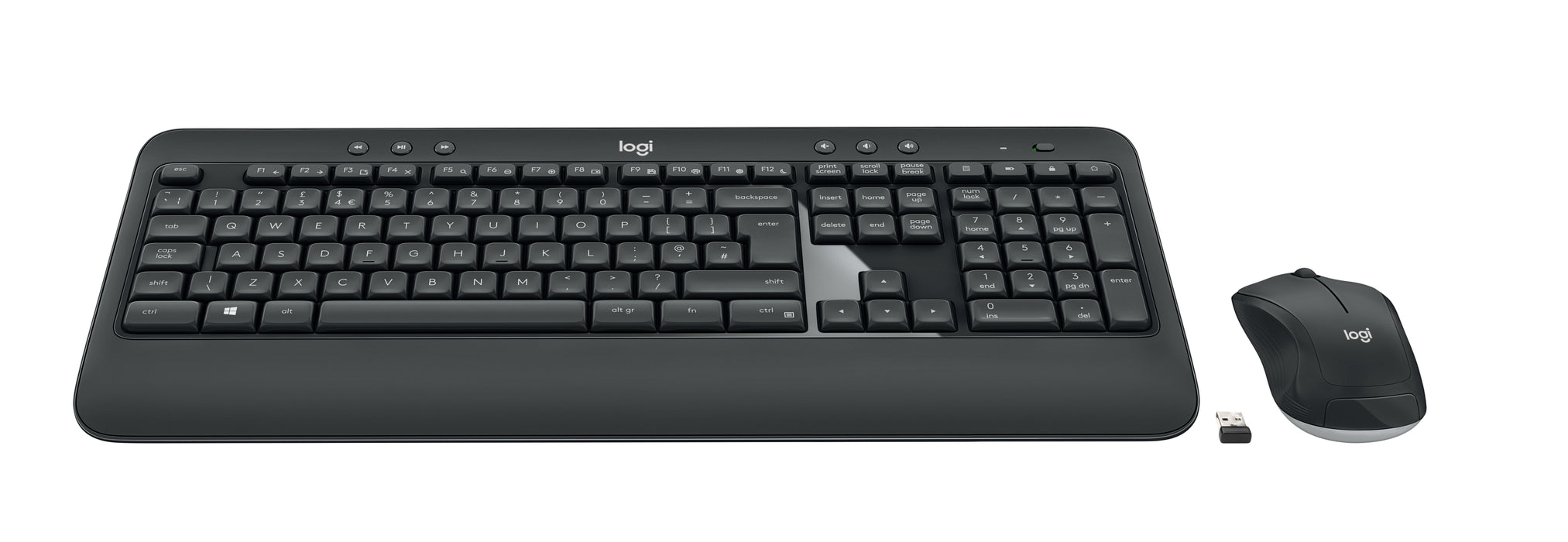 Logitech MK540 ADVANCED Wireless Keyboard and Mouse Combo, Wireless, USB, Membrane, AZERTY, Black, White, Mouse included