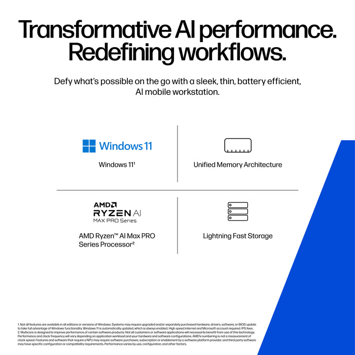 HP ZBook Ultra G1a, AMD Ryzen AI Max PRO, 3.2 GHz, 35.6 cm (14"), 1920 x 1200 pixels, 32 GB, 1 TB