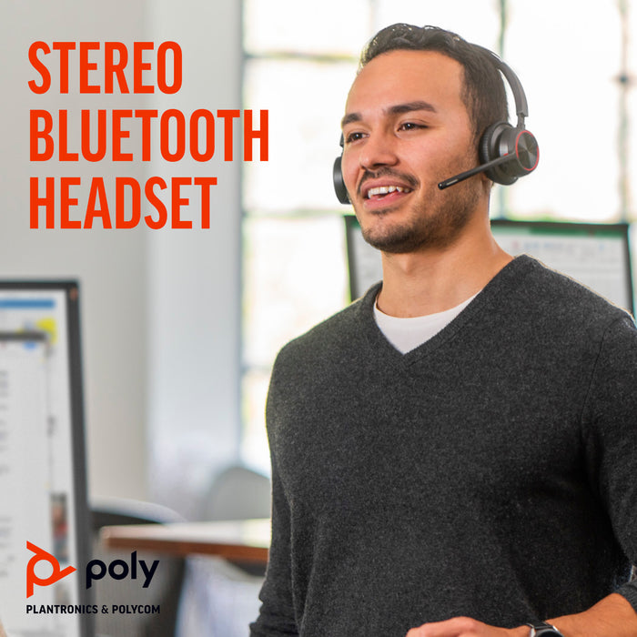 HP Poly Voyager 4320 UC Stereo USB-A Headset +BT700 USB-A Adapter +Charging Stand, Wired & Wireless, Calls/Music, 20 - 20000 Hz, 162 g, Headset, Black
