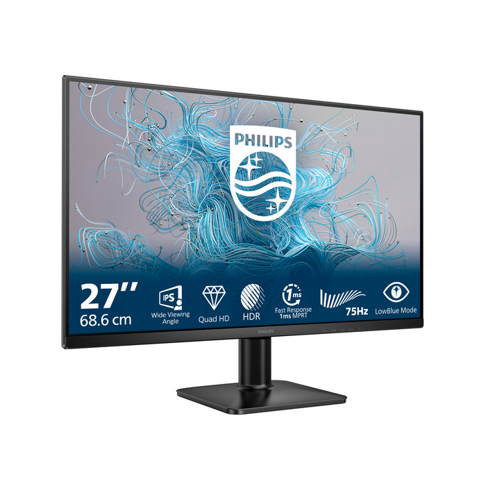 Philips 1000 series 27E2N1500L/00, 68.6 cm (27"), 2560 x 1440 pixels, Quad HD, LED, 4 ms, Black