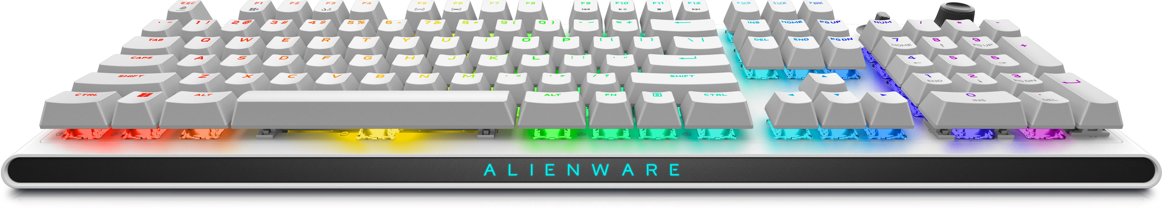 Alienware Tri-Mode AW920K, Full-size (100%), Wired & Wireless, USB + RF Wireless + Bluetooth, Mechanical, RGB LED, White